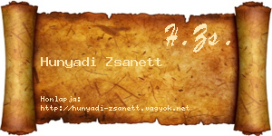 Hunyadi Zsanett névjegykártya